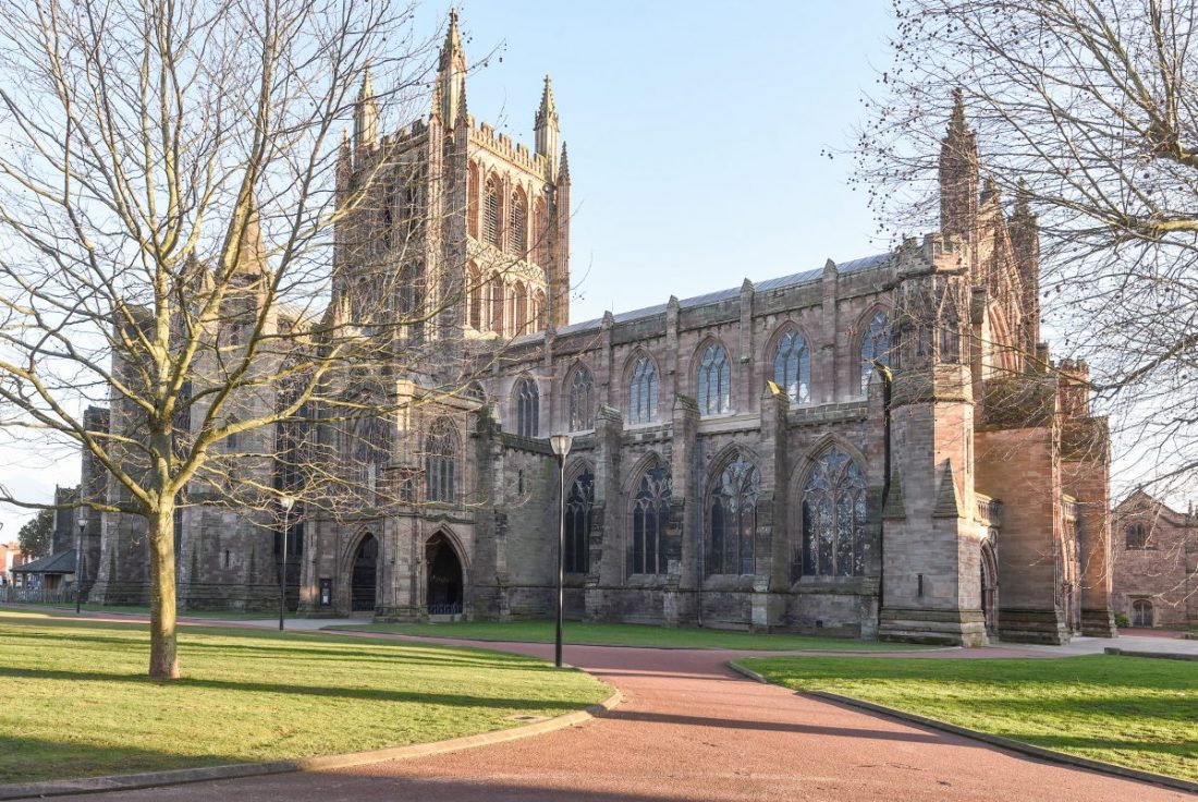 Hereford Cathedral on sunny day